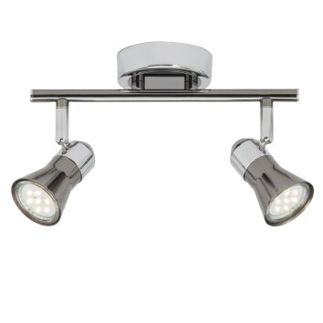 Brilliant Jupp Faretto da soffitto LED Cromo, Nero, 2-Luci