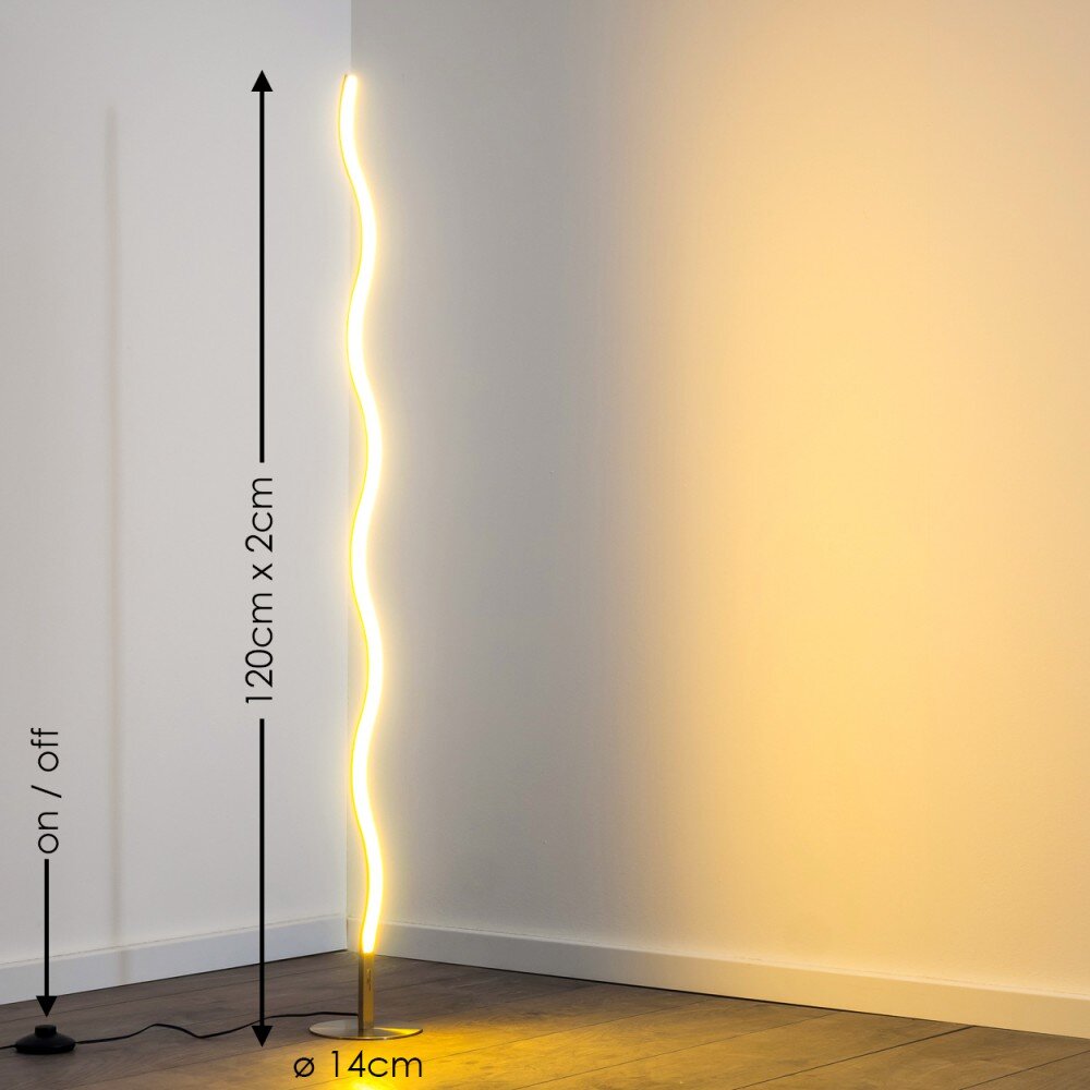 Dillon lampada da terra LED Nichel opaco, 1-Luce