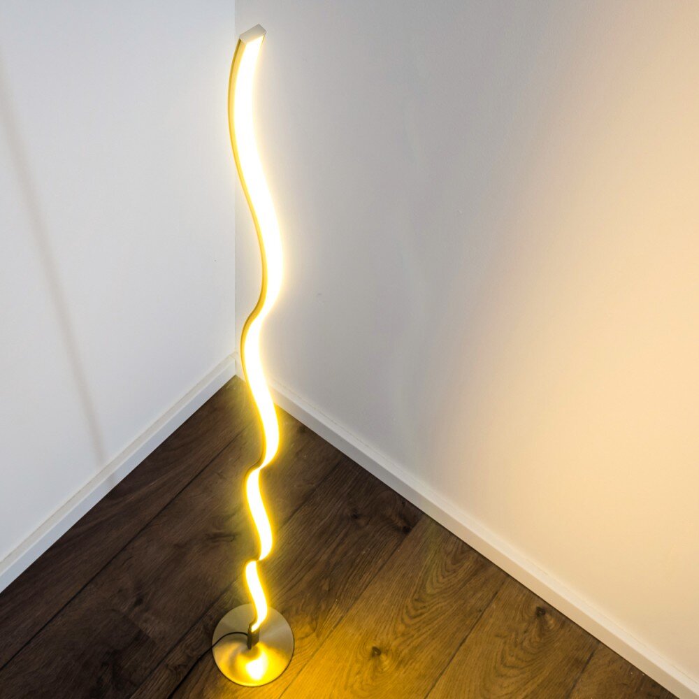 Dillon lampada da terra LED Nichel opaco, 1-Luce