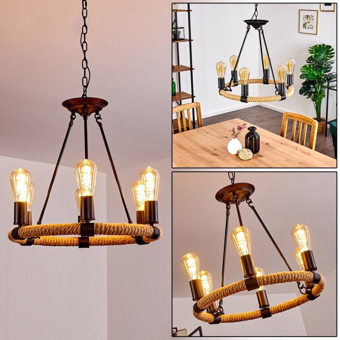 Riekje Lampadario a sospensione Marrone, Nero, 6-Luci