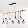 Barbengo Lampada a Sospensione Legno chiaro, Nero, 9-Luci