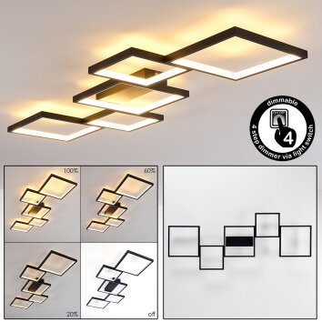 Bacolod Plafoniera LED Nero, 1-Luce