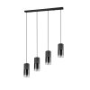 Lampada a Sospensione Trio Leuchten ROBIN Nero, 4-Luci