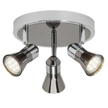Brilliant Jupp Plafoniera circolare con faretti LED Cromo, Nero, 3-Luci
