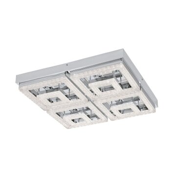 Eglo FRADELO Plafoniera LED Cromo, Cristallo ottico, 1-Luce