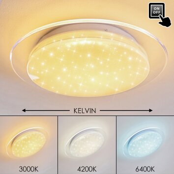 Soleil Plafoniera LED Bianco, 1-Luce