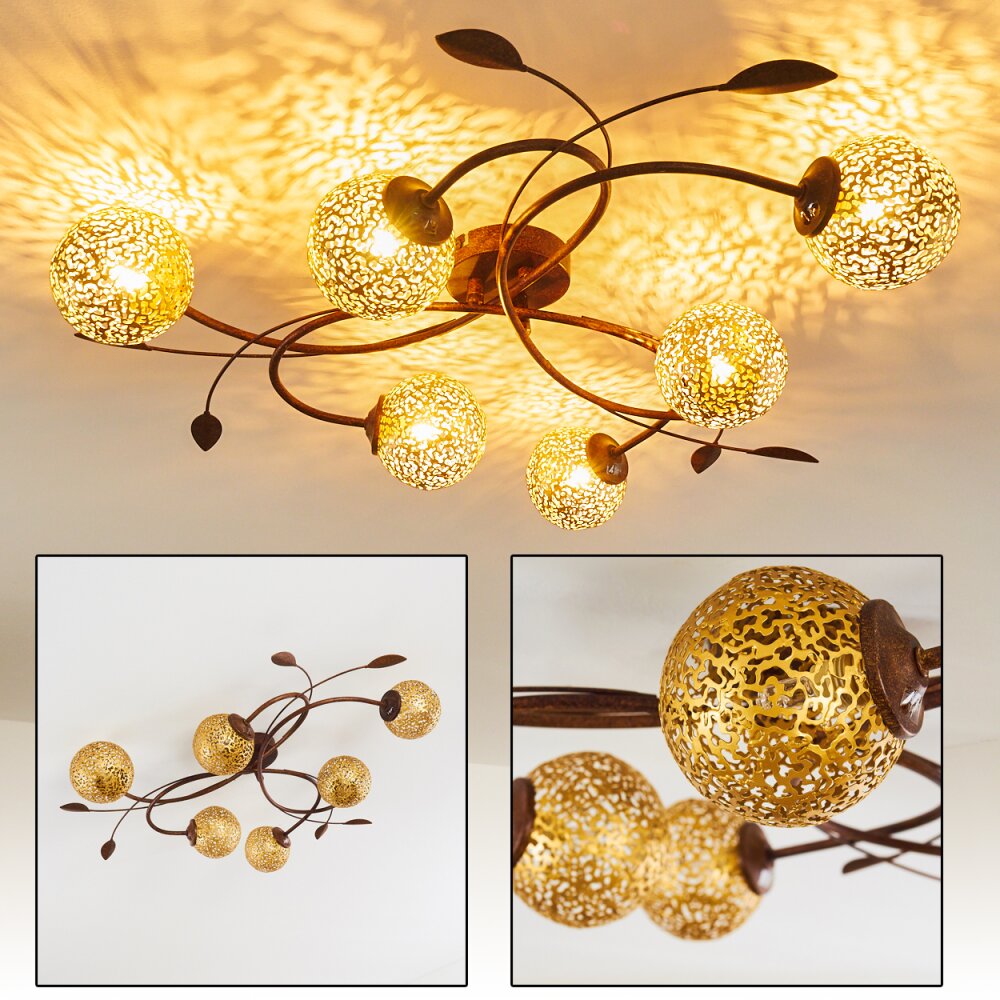 Virga Plafoniera Marrone, 6-Luci main product photo