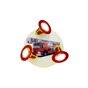 Elobra FEUERWEHRAUTO Applique rotondo Giallo, Rosso, 3-Luci