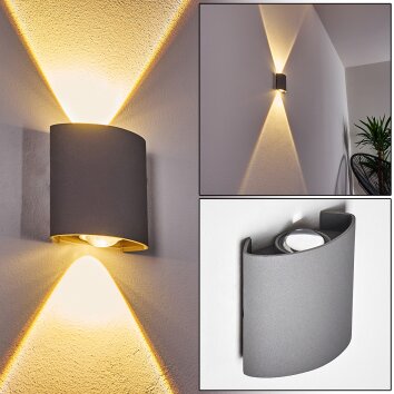 Abaiang Applique da esterno LED Grigio, 1-Luce