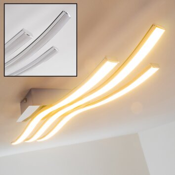 Eglo Roncade Plafoniera LED Cromo, 3-Luci