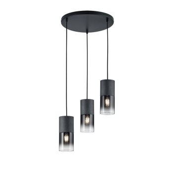 Lampada a Sospensione Trio Leuchten ROBIN Nero, 3-Luci