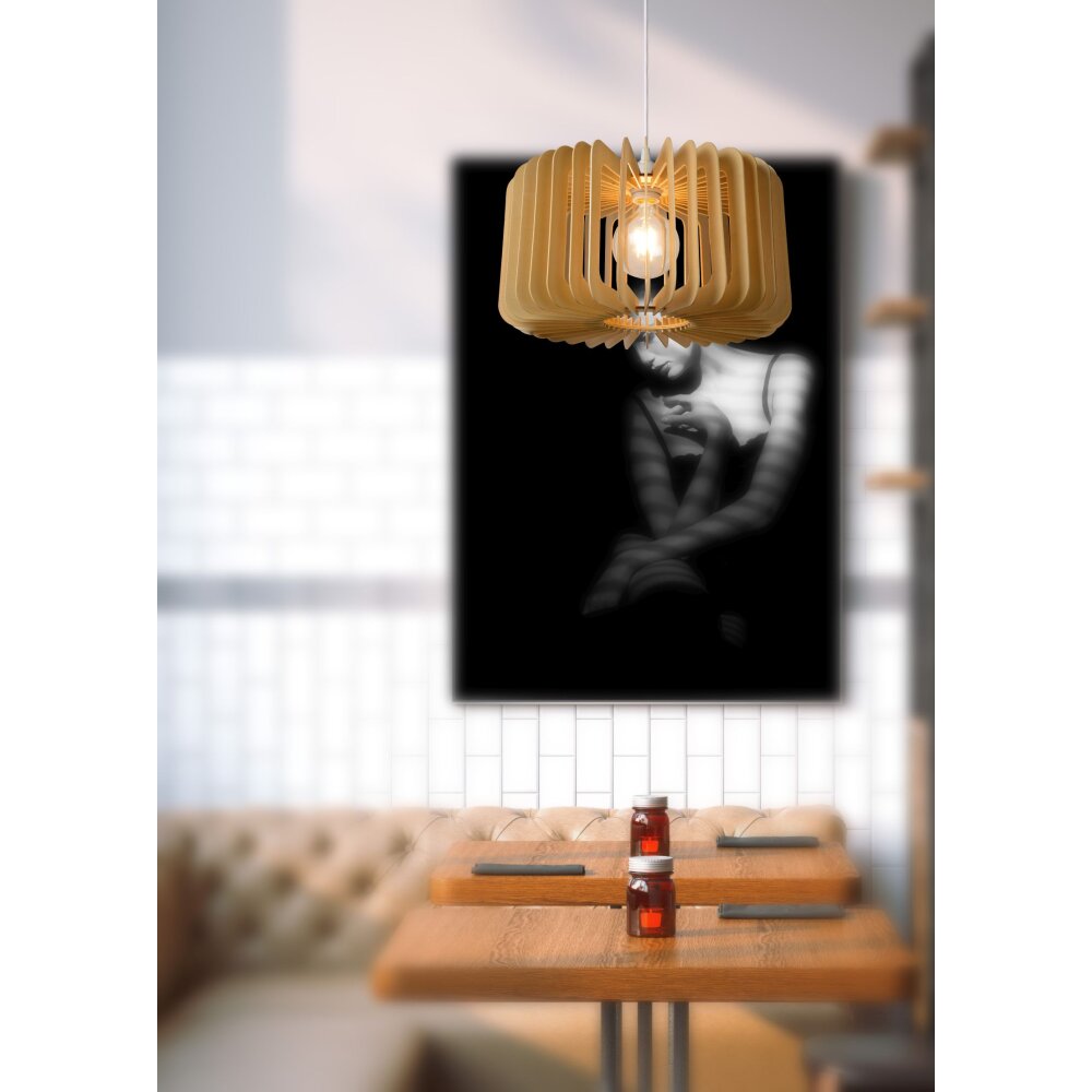Lucide ETTA Lampada a Sospensione Legno scuro, 1-Luce main product photo