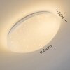 Quebec Plafoniera LED Bianco, 1-Luce, Telecomando, Cambia colore