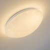 Quebec Plafoniera LED Bianco, 1-Luce, Telecomando, Cambia colore