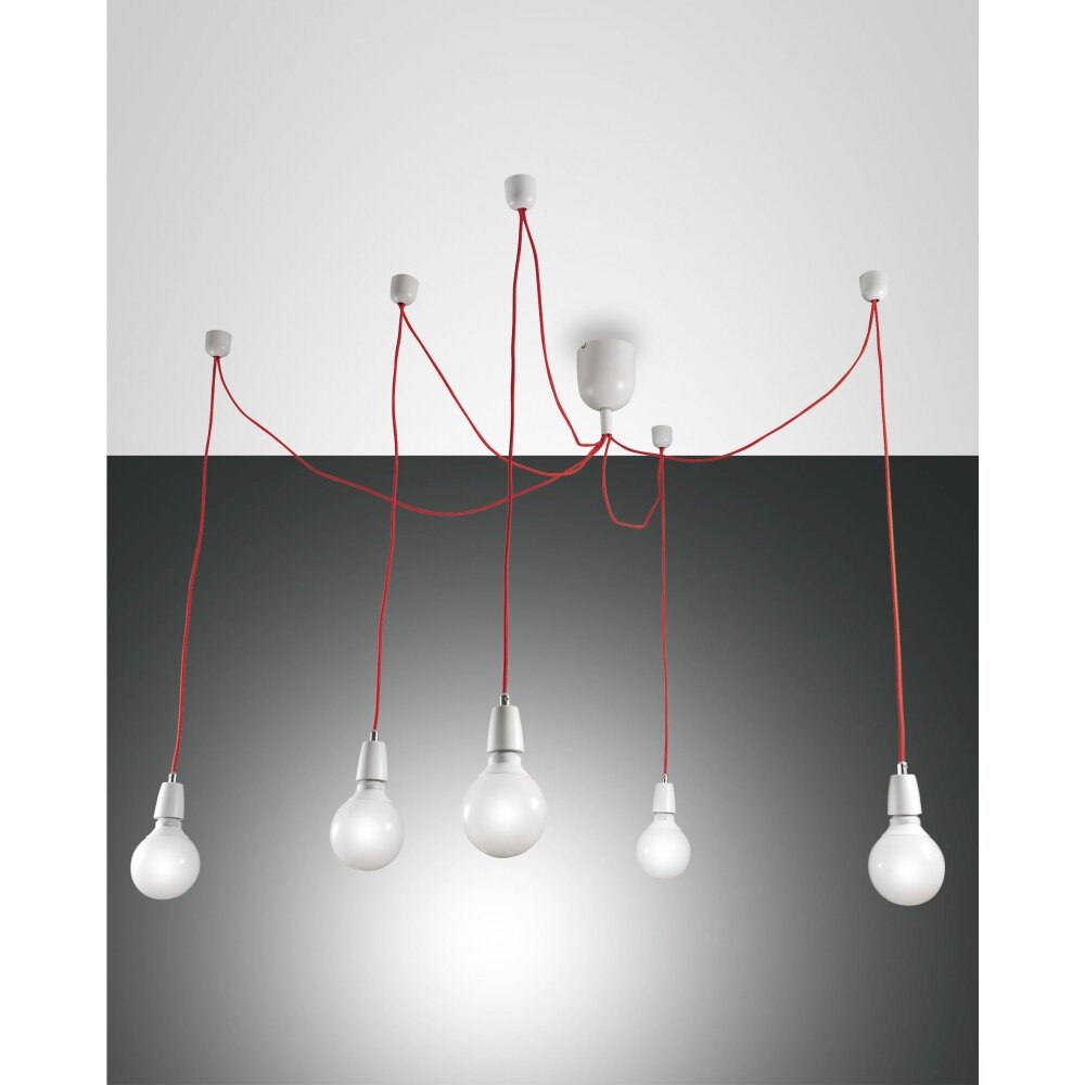 Fabas Luce Blog Lampada a Sospensione Rosso, Bianco, 5-Luci main product photo