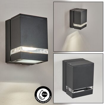 Haines Applique per esterno Antracite, Nero, 1-Luce