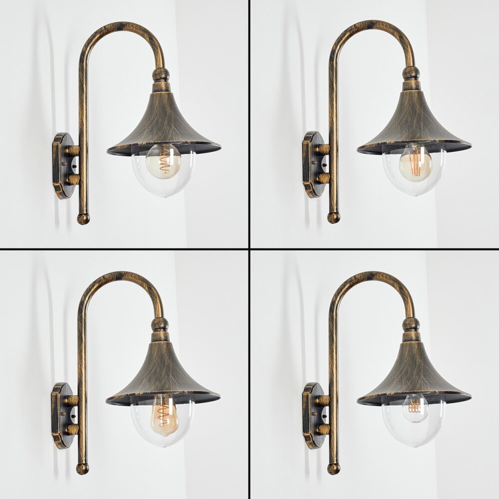 Elgin Applique per esterno Nero-Oro, 1-Luce