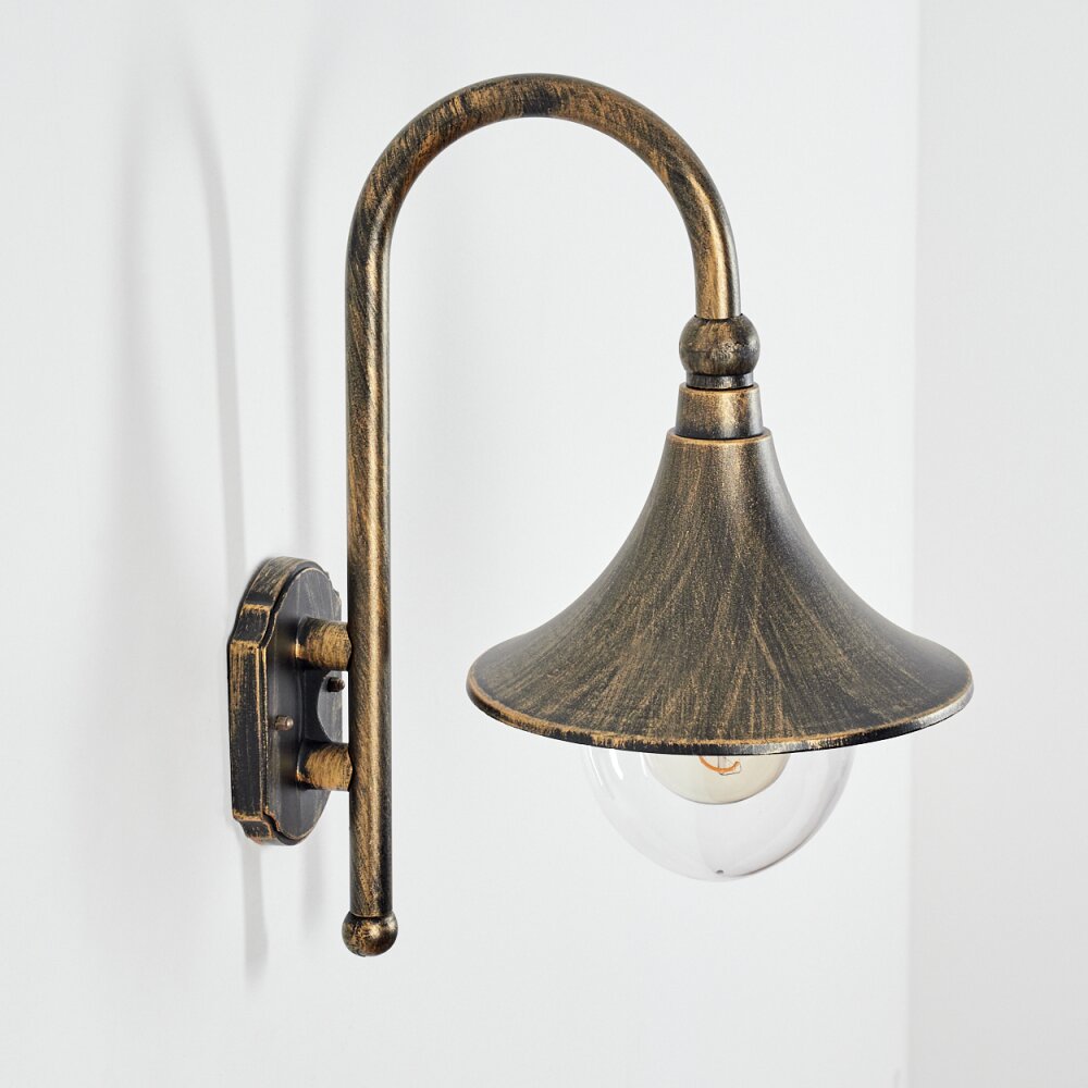 Elgin Applique per esterno Nero-Oro, 1-Luce