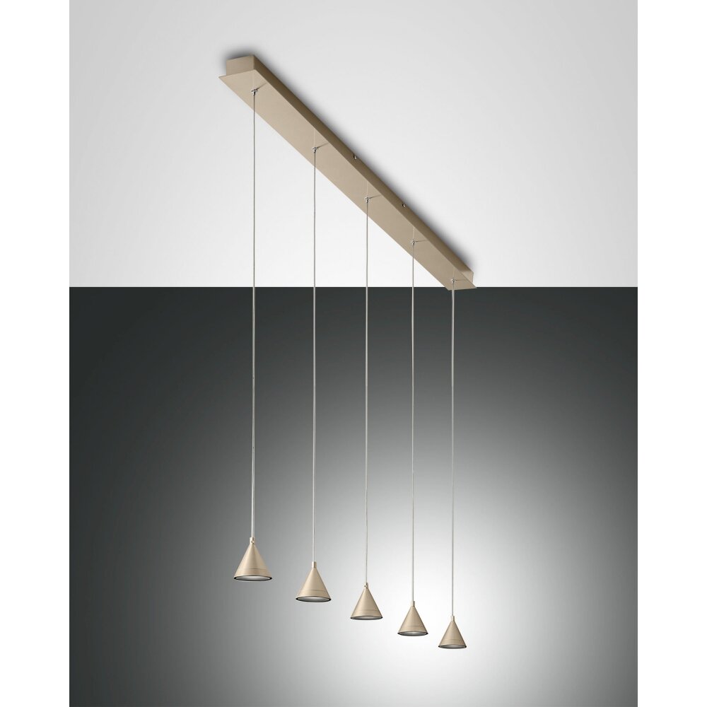 Fabas Luce Delta Lampada a Sospensione LED Oro, 5-Luci main product photo