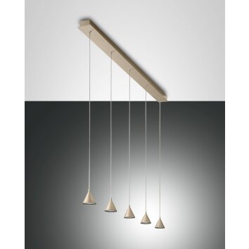 Fabas Luce Delta Lampada a Sospensione LED Oro, 5-Luci
