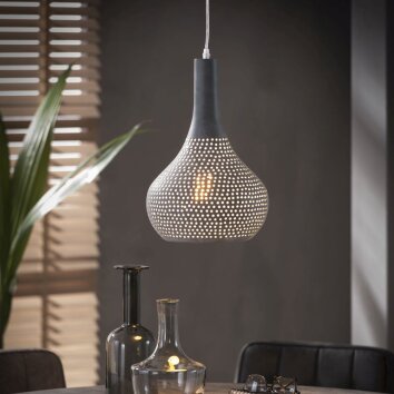 Lampadario a sospensione Alenhoven Grigio, 1-Luce