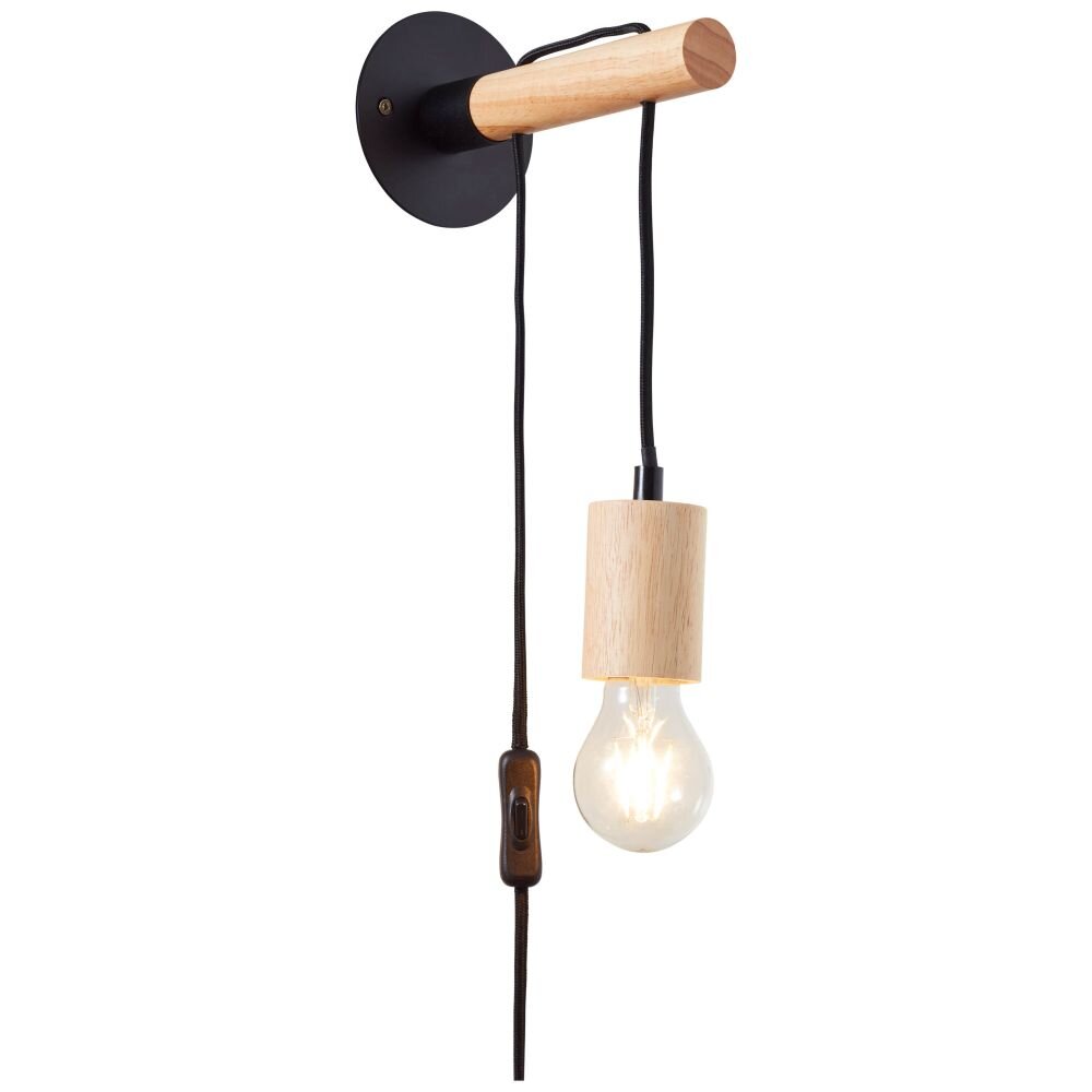 Applique Brilliant Jenji Legno scuro, Nero, 1-Luce main product photo