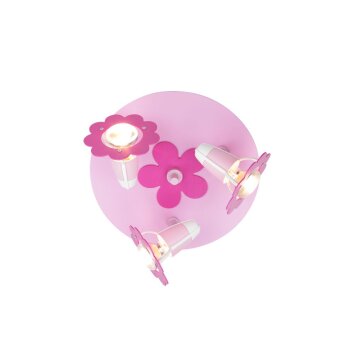 Elobra BLÜTE Applique rotondo Fucsia, 3-Luci