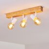 Barbengo Plafoniera Marrone, Legno chiaro, Bianco, 3-Luci