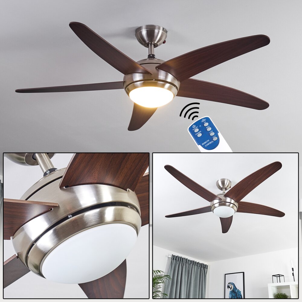 MILD Ventilatore da soffitto senza luce in legno scuro