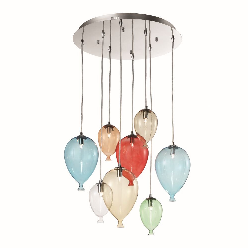 Ideal Lux CLOWN Lampadario a sospensione Cromo, 8-Luci main product photo