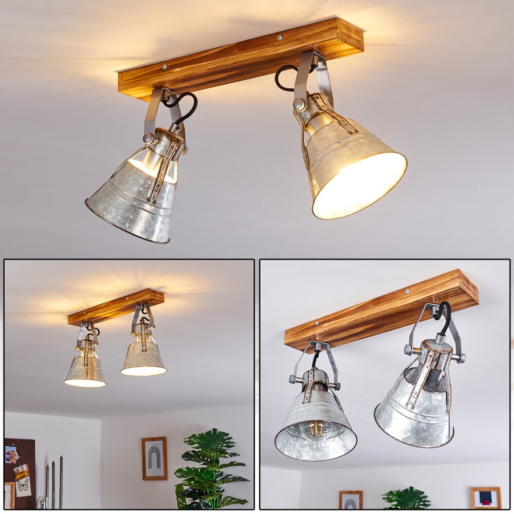 Berkeley Plafoniera Marrone scuro, Zincato, 2-Luci main product photo