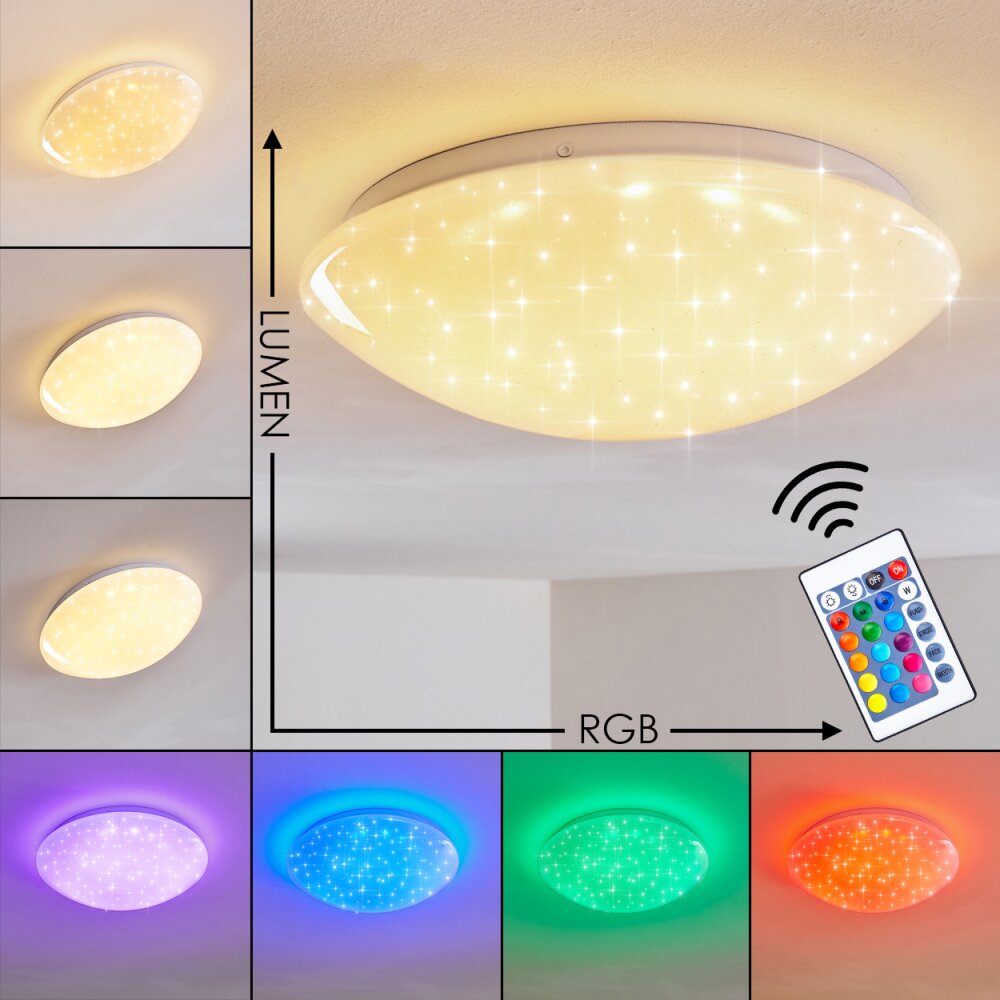 Kendal Plafoniera LED Bianco, 1-Luce, Telecomando, Cambia colore main product photo