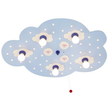 Elobra SCHÄFCHENWOLKE Applique Blu, 5-Luci