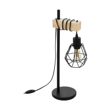 EGLO TOWNSHEND Lampada da Tavolo Marrone, Nero, 1-Luce