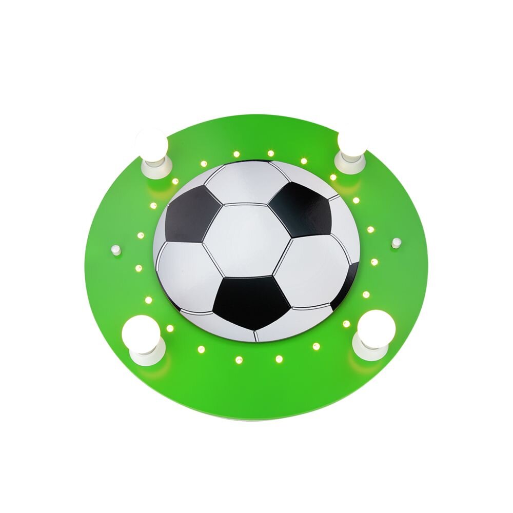 Elobra FUßBALL Plafoniera Verde, Bianco, 4-Luci