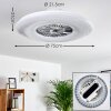 Petrovac ventilatore da soffitto LED Cromo, Bianco, 1-Luce, Telecomando