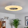 Petrovac ventilatore da soffitto LED Cromo, Bianco, 1-Luce, Telecomando