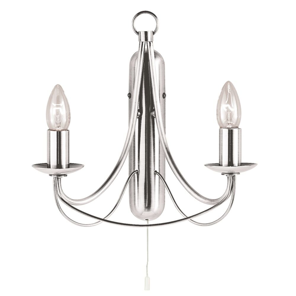 Applique Searchlight MAYPOLE Argento, 2-Luci main product photo