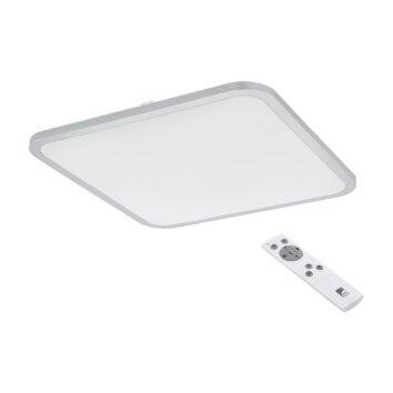 EGLO COGOLETO Plafoniera LED Argento, Bianco, 1-Luce, Telecomando