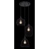 Lampadario a sospensione Globo ANYA Nero, 3-Luci