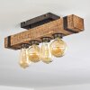 Montgomery Plafoniera Legno scuro, Nero, 4-Luci