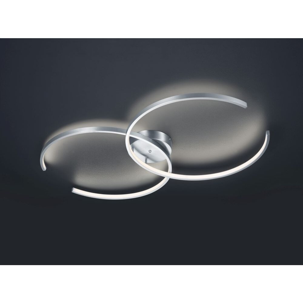 Plafoniera Trio Leuchten WIZ CITIZEN LED Nichel opaco, 2-Luci, Telecomando, Cambia colore