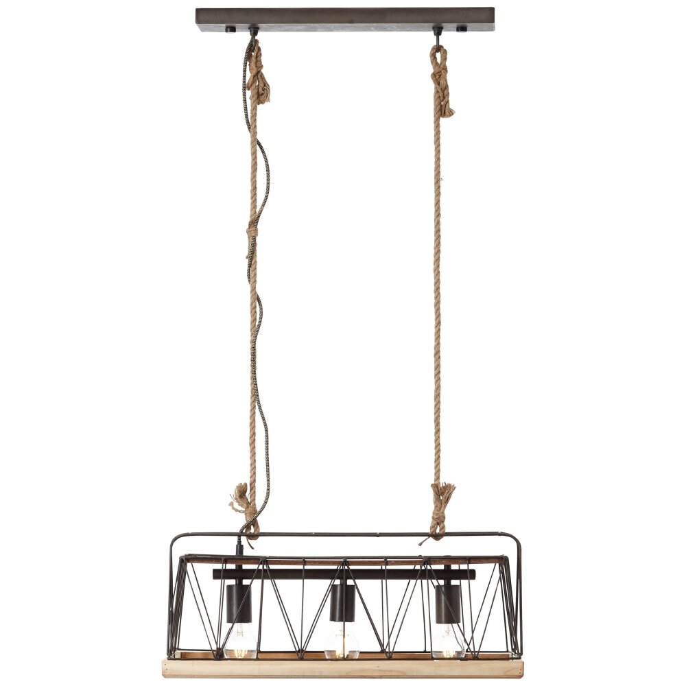Brilliant Narcy Lampada a Sospensione Legno scuro, 3-Luci main product photo
