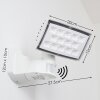 Loit Applique da esterno LED Bianco, 1-Luce, Sensori di movimento