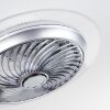 Tamworth ventilatore da soffitto LED Argento, Trasparente, chiaro, 1-Luce, Telecomando