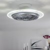 Tamworth ventilatore da soffitto LED Argento, Trasparente, chiaro, 1-Luce, Telecomando