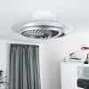 Tamworth ventilatore da soffitto LED Argento, Trasparente, chiaro, 1-Luce, Telecomando