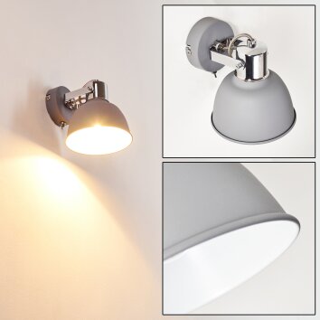 Dompierre Applique Grigio, Bianco, 1-Luce