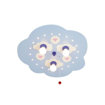 Elobra SCHÄFCHENWOLKE Applique Blu, 3-Luci