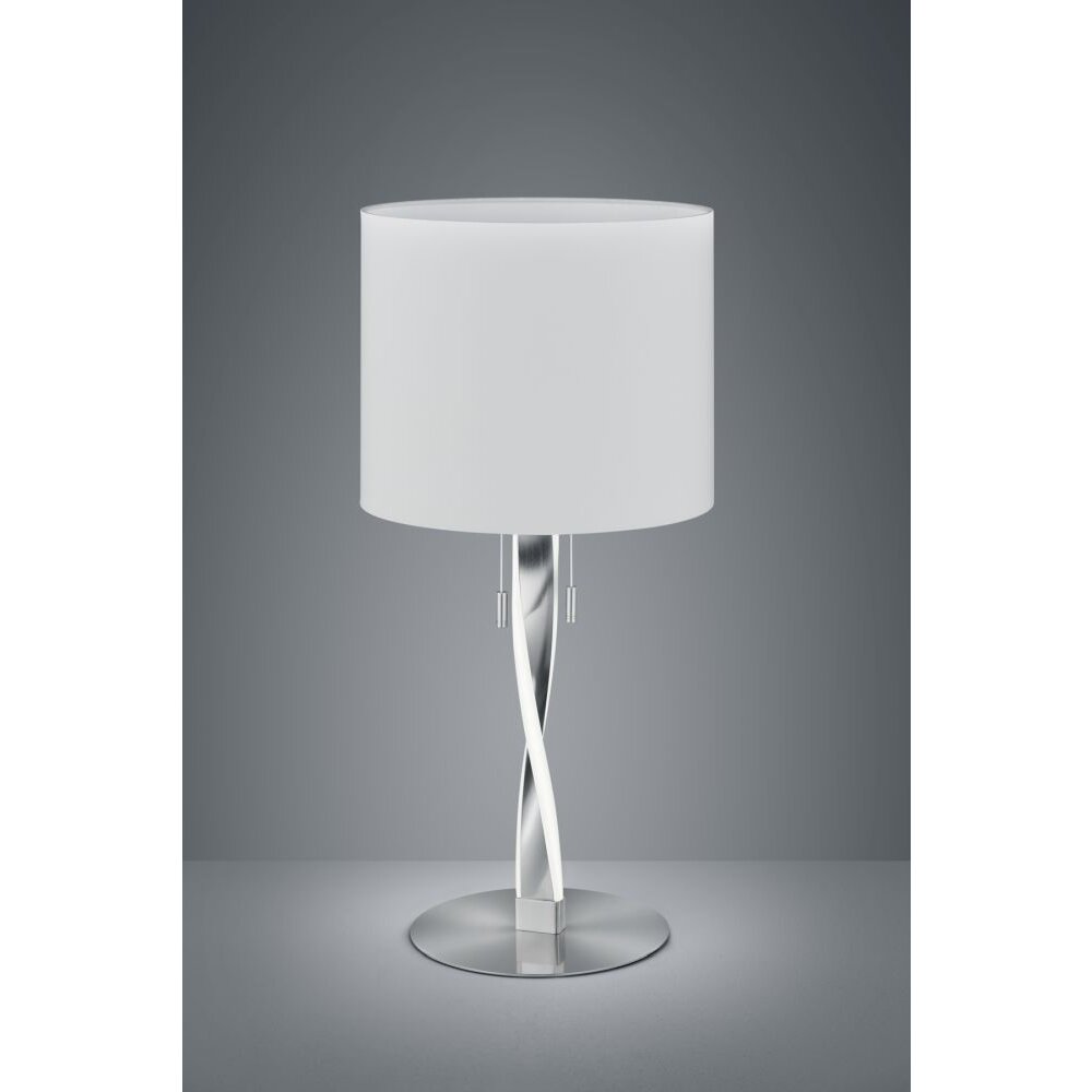 Trio NANDOR Lampada da Tavolo LED Nichel opaco, 3-Luci